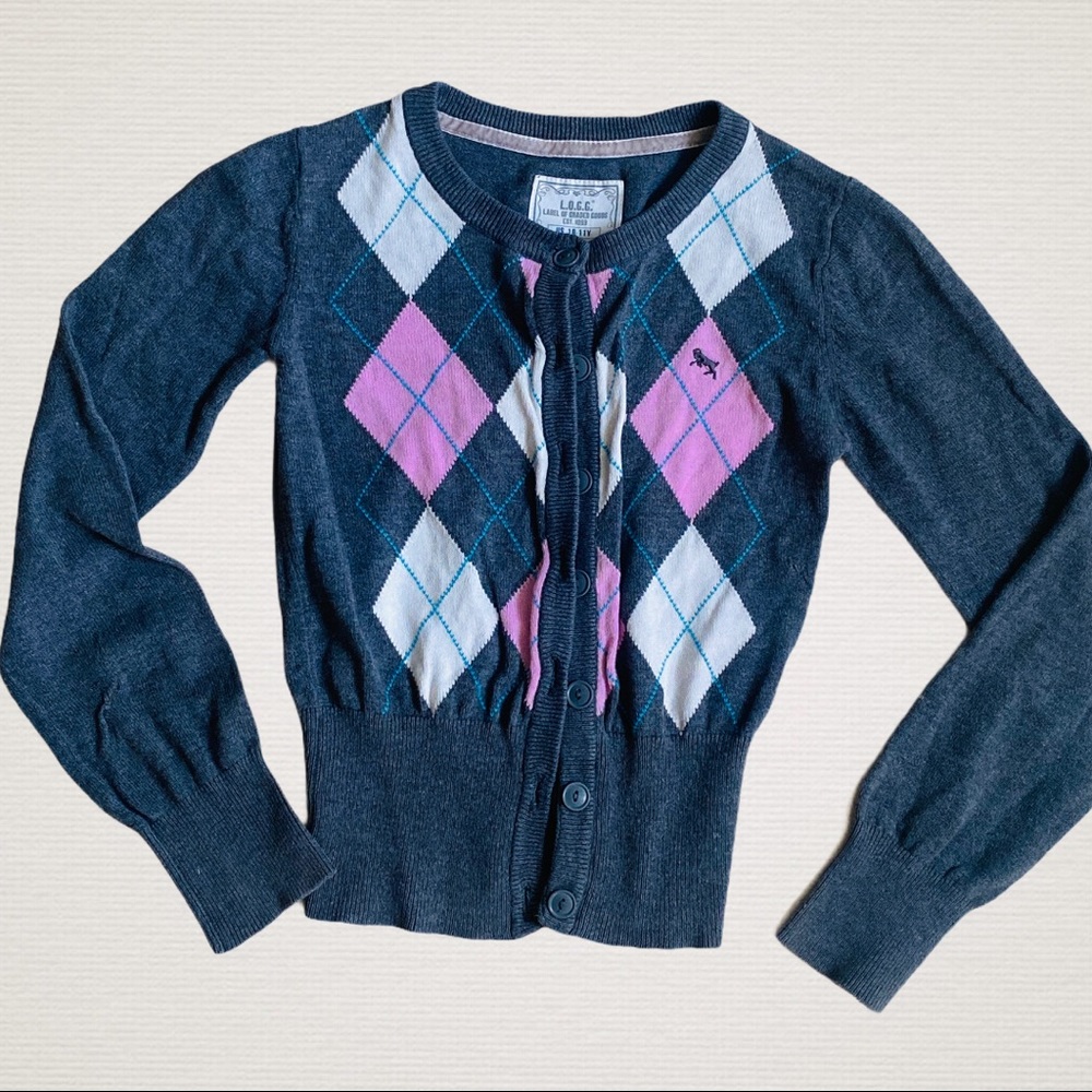 H&M Girl's Cardigan Sz 10-11 Gray LUGG Long Sleeve